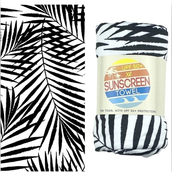 Luv Bug SPF 50 beach pool towel.  Black and white.  XL deluxe size. Like new! - Picture 1 of 3